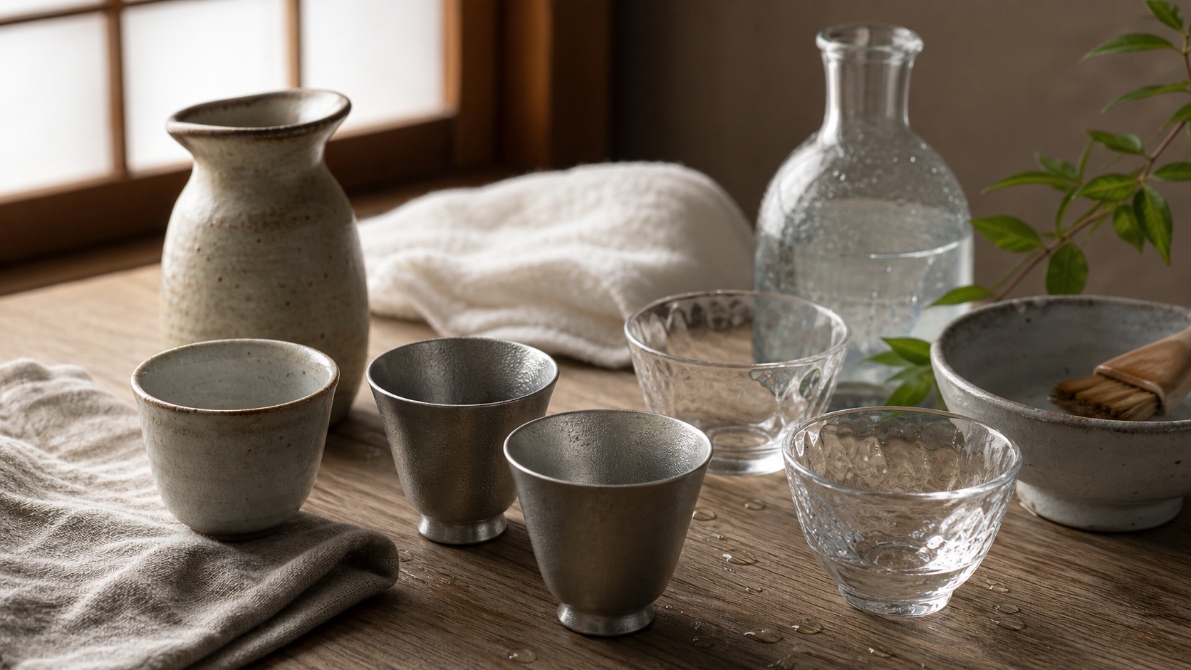 酒器のお手入れ完全ガイド|陶器・錫・ガラスを長持ちさせる