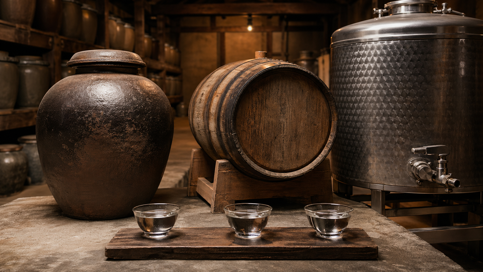 甕(かめ)、樽、タンク|容器で変わる焼酎熟成の科学