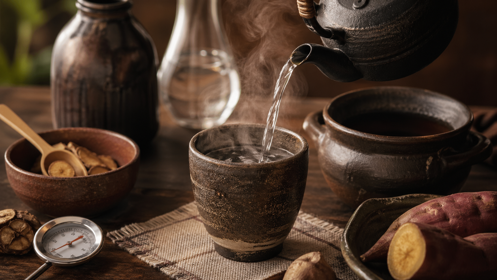 焼酎のお湯割りを極める|黄金比率・温度・器の選び方