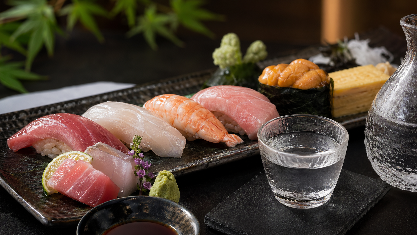 Fresh sashimi and drink pairing